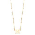 Colar pérolas letra M