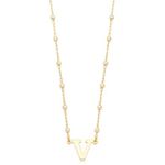 Colar pérolas letra V