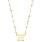 Colar pérolas letra H