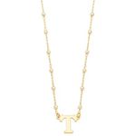 Colar pérolas letra T