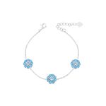 Pulseira 3 flores turquesa 