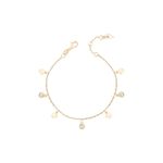 Pulseira plaquinhas e cristais 