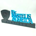 Placa 3D Decorativa Personalizada para mesa ou parede Formatura Profissão Dentista