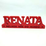  Homenagem 3D Placa Decorativa Personalizada Nome + A Melhor Mãe do Mundo