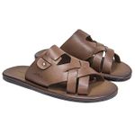 Sandália Masculina Levanzzo Madri Marrom/Troya 