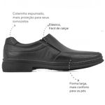 Sapato Social Masculino Conforto Couro Preto Leveterapia 