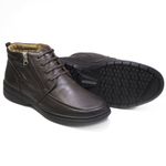 Bota Masculina com zíper Couro Café Leveterapia