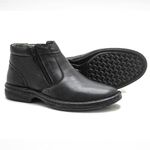 Bota Social Masculina Couro Legitimo Preto Roma