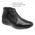 Bota Leve Social Masculina Couro Preto Leveterapia