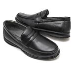 Sapato Casual Masculino Conforto Couro Preto Leveterapia 