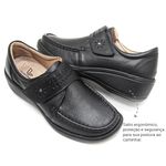 Sapato Feminino Confortável com Velcro Preto Levecomfort 