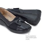 Sapato Feminino Confortável com Neoprene Preto Levecomfort 