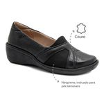 Sapato Feminino Confortável com Neoprene Preto Levecomfort