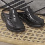 Sapato Mule Feminino Confortável Levecomfort em Couro Preto