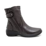 Bota Feminina Confortável Couro Legitimo Marrom Levecomfort