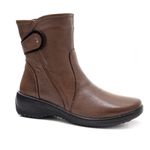 Bota Feminina Confortável Couro Legitimo Caramelo Levecomfort 