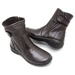Bota Feminina Confortável Couro Legitimo Marrom Levecomfort