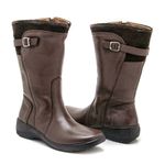 Bota Feminina Confortavel Zíper Couro Caramelo Levecomfort Copia