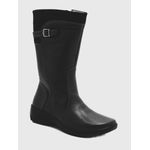 Bota Feminina Confortavel Zíper Couro Preto Levecomfort 