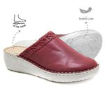 Tamanco com palmilha conforto em couro Vermelho 