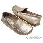 Mocassim Feminino Ultra Macio Couro Dourado Rustic Levecomfort 