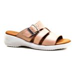 Sandália Feminina com Fivela Couro Nude Levecomfort 