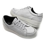 Tênis Feminino Confortável de Amarrar Couro Branco Levecomfort