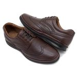 Sapato Casual Masculino Conforto Couro Cafe Leveterapia