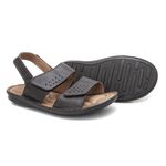 Sandália Masculina Confortável em Couro Dark Brown Leveterapia