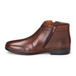 Bota Social Masculina Conforto Couro Cafe com Ziper Leveterapia 