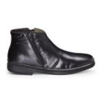 Bota Social Masculina Conforto Couro Preto com Ziper Leveterapia 