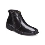 Bota Social Masculina Conforto Couro Preto com Ziper Leveterapia 