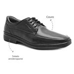 Sapato Social Masculino Conforto Couro Preto Leveterapia 