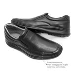 Sapato Casual Masculino Conforto Couro Preto Leveterapia 