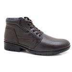 Bota Coturno Conforto Antiderrapante Couro Dark Brown Leveterapia 