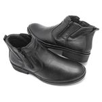 Bota Coturno Conforto Antiderrapante Couro Preto Leveterapia 