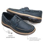 Sapato Casual em couro Marinho Levecomfort 