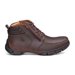 Bota Masculina Conforto Couro Zíper Café Leveterapia