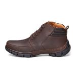 Bota Masculina Conforto Couro Zíper Café Leveterapia