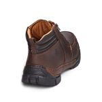 Bota Masculina Conforto Couro Zíper Café Leveterapia