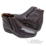 Bota Social Leve com Zíper Conforto Couro Dark Brown Leveterapia