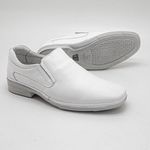 Sapato Social Leve Conforto Couro Branco Legitimo Leveterapia