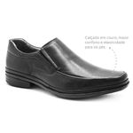 Sapato social conforto Couro Preto Leveterapia