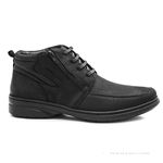 Bota Masculina com zíper Couro Preto Leveterapia