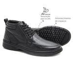 Bota Masculina Couro Preto Leveterapia 