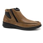 Bota Masculina com zíper Duplo Couro Taupe Leveterapia