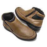 Bota Masculina com zíper Duplo Couro Taupe Leveterapia
