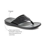 Chinelo Masculino Confortável em Couro Preto Leveterapia 