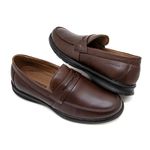 Sapato Casual Masculino Conforto Couro Cafe Leveterapia Copia