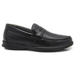 Sapato Casual Masculino Conforto Couro Preto Leveterapia 